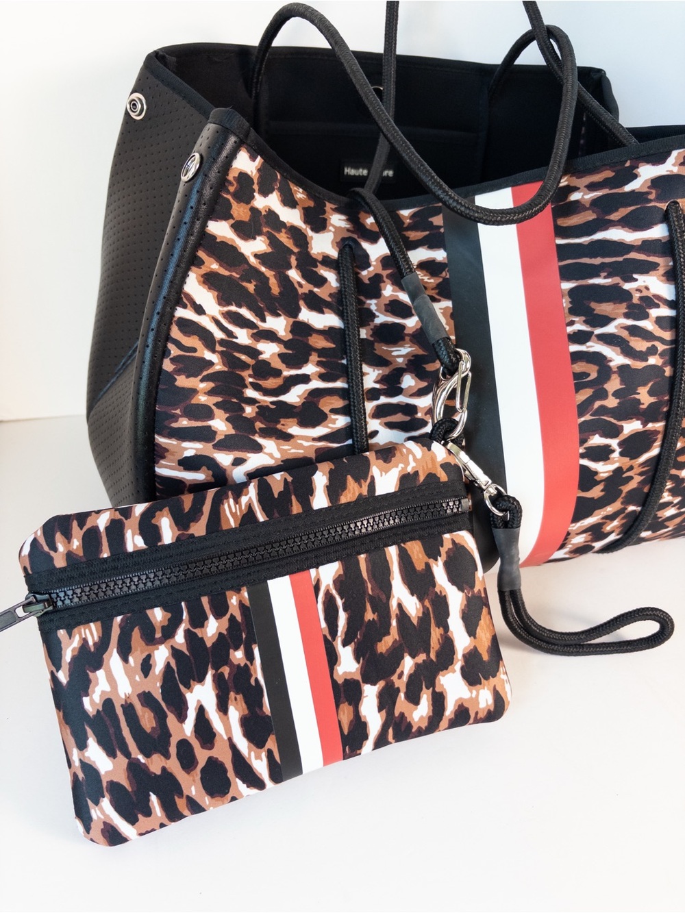NWT Haute Shore The Willow Tree Greyson Tote Wild Animal Print Red Black - Picture 3 of 11